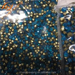 wholesale blue opal chaton rhinestones non hotfix back for jewelry accessories nail art