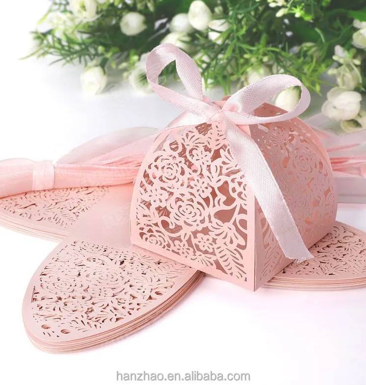 Personalizzato Laser Cut Paper Folding Favore di Cerimonia Nuziale del Contenitore di Caramella