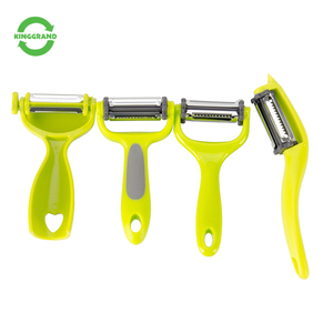 Household 4 in 1 stainless steel apple vegetable julienner potato peeler set with plastic handle