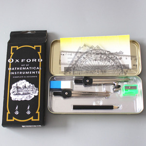 Oxford <span class=keywords><strong>Math</strong></span> <span class=keywords><strong>Set</strong></span> với hộp hình học kim loại dụng cụ toán học cần thiết cho nghiên cứu - Product Image 1