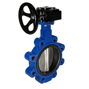 Tkfm Panas Penyegelan Pn16 Dn80 Wafer Lug Kursi Lembut Worm Gear Ggg40 Butterfly Valve