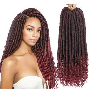 Nuovo Arrivo 16 Pollici 20 Radici/Pack Sintetica Dea Faux Locs Ricci Crochet Trecce Per Le Donne Nere