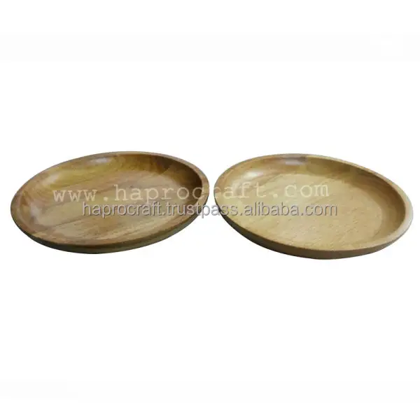Redonda madeira placa/Borracha placa/Utensílios louça pratos feitos no Vietnã (TH 3135)