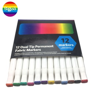 12 colori a doppia punta tessuto marcatori con fine e ampio consigli di non-tossico <span class=keywords><strong>lavabile</strong></span> o permanente di inchiostro <span class=keywords><strong>per</strong></span> la selezione - Product Image 5