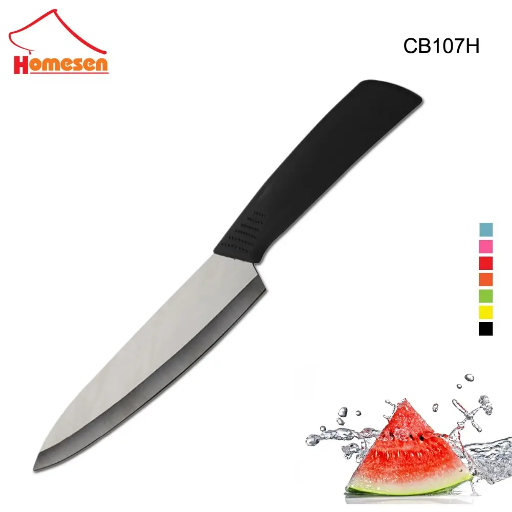Homesen high quality 7" black blade diamond ceramic chef knife