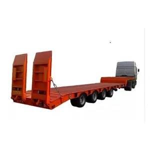 Best selling 100 ton 4 eixo lowbed trailer 40ft 20ft chassis recipiente semi reboque cama baixa