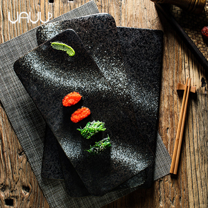 Plato de <span class=keywords><strong>sushi</strong></span>/postre de 14 pulgadas de cerámica de <span class=keywords><strong>estilo</strong></span> japonés y coreano platos negros Bangladesh platos para servir vajilla para el hogar - Product Image 2