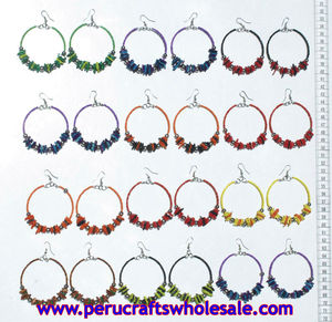 Pendientes de gota de piedra de pepita, traje de moda redondo de plata de Alpaca, joyería hecha a mano para mujer - Product Image 2