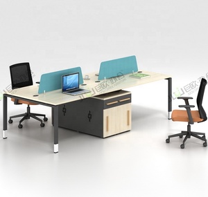 Estación de Trabajo Modular E1 MFC Moderna y Ecológica, Diseño de Panel para Oficina, Capacidad para 2/4/8 Personas, Escritorio de Madera MDF, Serie HOGO Z40212, 3 Años de Garantía - Product Image 2
