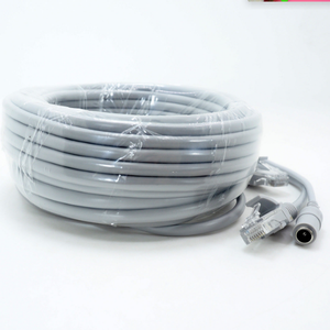 สายเคเบิลสองในหนึ่งเดียว สายต่อขยายกล้องวงจรปิด สายอีเธอร์เน็ต RJ45 + สายไฟ DC 12V สำหรับกล้องวงจรปิด <span class=keywords><strong>NVR</strong></span> - Product Image 2