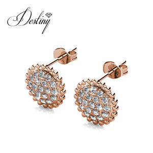 <strong>Pretty</strong> Flower Present Stud <strong>Earrings</strong> Embellished with Swarovski Crystals Jewelry Daisini Sterling Silver 925 <strong>Earrings</strong> - Product Image 3