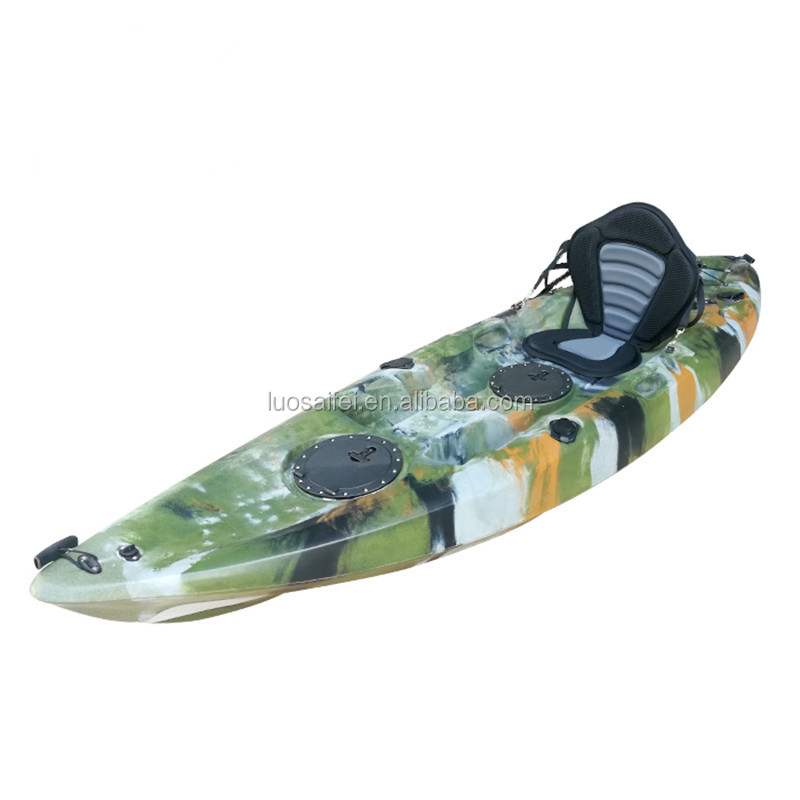 2018 Chine OEM gros pas cher unique mer canot de pêche qui est assis sur le dessus de kayak avec paddle