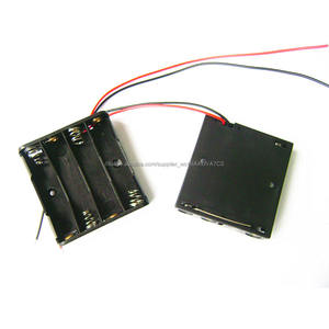 Dimensione Cella 4x1.5 v AAA (<span class=keywords><strong>UM</strong></span>-* 4) Black Plastic Battery Caso Holder Box 6 V con Cavo - Product Image 2