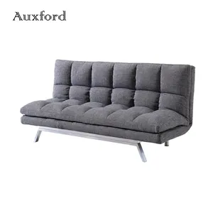 सरल और मजबूत डिजाइन 3 सीटों वाले बर्लेप ग्रे तह धातु दीवान बिस्तर सोफे कमरे में रहने वाले फर्नीचर
