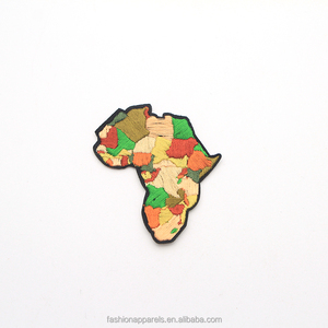 Tùy chỉnh 3D Châu Phi địa hình bản đồ sắt-on thêu các bản vá lỗi với hàng may mặc embellishments - Product Image 2