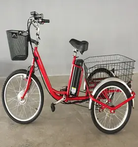 Sepeda Roda Tiga Elektrik, Baterai Lithium 2021 24 Inci dengan Pedal Bantu