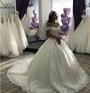 2016 Bán Buôn Giá Rẻ Ngà Bóng Gown Arabic Wedding Dress