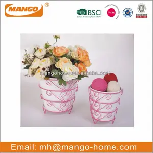 Colorful Indoor Festival Decorative Oval Metal Flower Pot