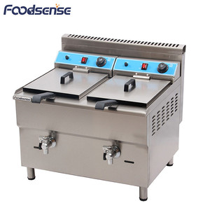 Certificación CE <span class=keywords><strong>buena</strong></span> cocina barato equipo 2 Tanque 2 cestas de Gas <span class=keywords><strong>freidora</strong></span> profunda <span class=keywords><strong>freidora</strong></span> de grasa - Product Image 1