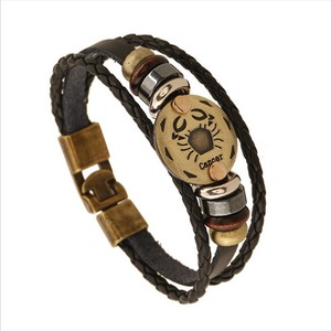 Wholesale Fashion Genuine <strong>Bestfriend</strong> Leather 12 Zodiac <strong>Bracelet</strong> - Product Image 5