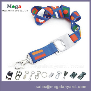 Top calidad poliester de la sublimación botella destapador lanyard - Product Image 3