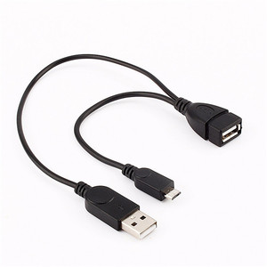 Cable Divisor de Alimentación OTG, Cable Adaptador <span class=keywords><strong>Micro</strong></span> <span class=keywords><strong>USB</strong></span> Macho <span class=keywords><strong>a</strong></span> <span class=keywords><strong>USB</strong></span> <span class=keywords><strong>A</strong></span> Macho y Hembra, Divisor en Y, Cable OTG - Product Image 4