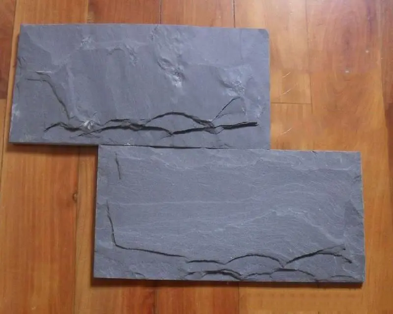 Çin fabrika doğrudan satış ucuz el yapımı mantar kenar 20*10 cm siyah dekoratif taş levhası taş duvar kaplaması