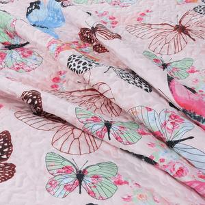Cheap Wholesale Luxury Hotel Wholesale King Queen Size 100 Cotton <strong>Patchwork</strong> Butterfly Printed <strong>Bedspread</strong> - Product Image 4