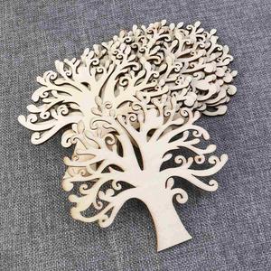 Árbol calado cortado con láser, piezas de madera artesanales en blanco para Decoupage familiar - Product Image 3
