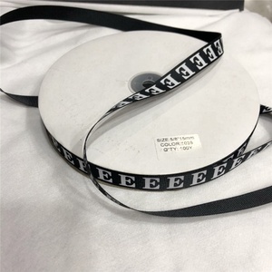 Tejer grogrén (ligamento tafetán <span class=keywords><strong>cinta</strong></span> impresa negro personalizado satén <span class=keywords><strong>cinta</strong></span> tejida con logo correas para el collar de perro y silla de jardín - Product Image 4