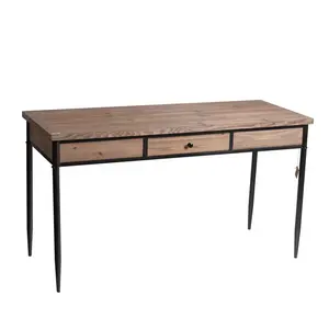 Mayco Home factory outlet scrivania industriale in legno massello con mobili con gambe in metallo