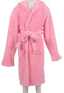 <span class=keywords><strong>Accappatoio</strong></span> Spa Super morbido viola rosa bianco per bambini abito con cappuccio in pile al ginocchio per ragazzi e ragazze - Product Image 5