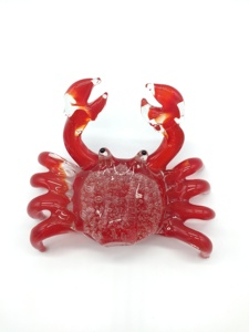 Antico vetro soffiato Murano granchio figurine elegante animale ornamento per decorazioni natalizie