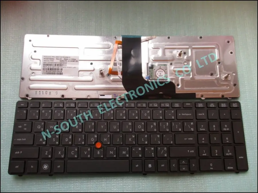 Genuine nuova tastiera del computer portatile per hp elitebook 8560 w 8570 w retroilluminato thai 652683-281 Nero
