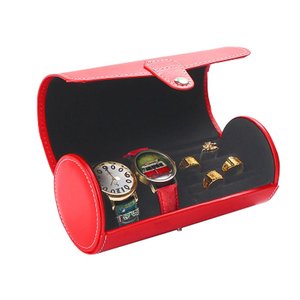 Manufacturer Leather Travel Watch <strong>Roll</strong> <strong>Box</strong> Also for Ring Organizing Red - Product Image 3