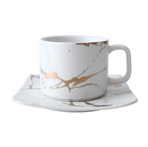Prodotti per la casa antico moderno turco di colore oro bianco porcellana tazza di caffè e piattino - Product Image 1