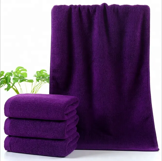 ขายส่ง100% ตุรกีผ้าฝ้ายอินทรีย์ผ้าขนหนูอาบน้ำสีม่วง70*140