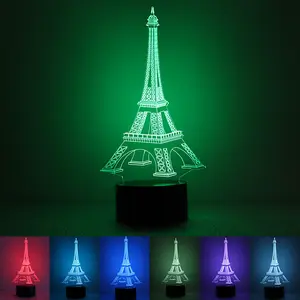 (Promotion) USB Powered Famous Paris The Eiffel Tower Shape 3D LED Lamp