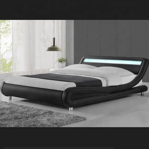 Willsoon Modern Design Soft PU Synthetic Leather <strong>Bed</strong> <strong>Frame</strong> Double/Queen/King Size Wooden Structure with LED Light <strong>Low</strong> Price - Product Image 2