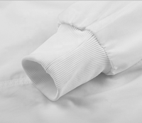 Bata de laboratorio de Spandex para mujer con manguito de costilla de punto