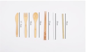 Gran oferta de <span class=keywords><strong>cubiertos</strong></span> de bambú, 7 unids/set con tenedores, cuchara, cuchillo, palillos, paja de bambú y limpiador de cepillos - Product Image 6