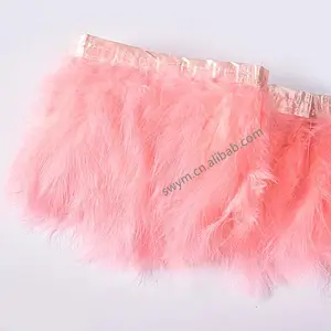 Dyed Marabou Feather Ribbon Trim Turkey Feather Fringe for Garments