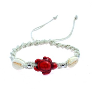 Braccialetto DK HAWAIIAN per Bambini in Stile Spiaggia <span class=keywords><strong>con</strong></span> Ciondolo <span class=keywords><strong>Tartaruga</strong></span> e Conchiglia Cowry, in Lega e Corda Cerata Turchese, Misura Regolabile - Product Image 2