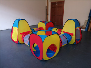 Tente <span class=keywords><strong>Pop</strong></span> <span class=keywords><strong>Up</strong></span> pour Enfant 8 en 1, Jouet en Polyester Doux, 4 Tunnels, 4 Tentes pour Jouer en Intérieur et en Extérieur pour Garçons Filles Bébés Tout-Petits - Product Image 6