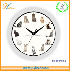 Hourly <strong>Chime</strong> Cheap Plastic Cat Music <strong>Wall</strong> <strong>Clock</strong> - Product Image 2