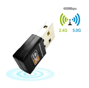 600Mbps USB WiFi Adapter 2.4GHz +5GHz WiFi Antenna PC Mini Wireless Computer Network Card Receiver Dual Band 802.11b/n/g/ac