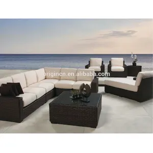 Extra Grote Tuinmeubelen 9 Zits Sectionele Pe Rieten Rotan Chaise Lounge Stoelen Sofa Set