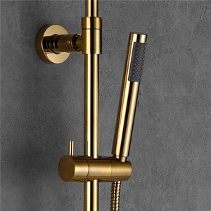 HIMARK cupc soffione doccia rotondo rubinetti termostatici per bagno di lusso set miscelatore doccia a pioggia in oro spazzolato esposto