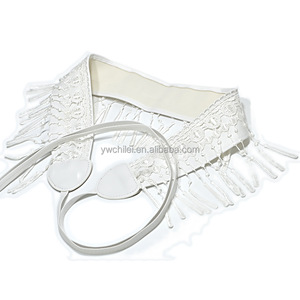 เข็มขัดหนังเทียมคาดเอวลูกไม้แบบกว้างสำหรับผู้หญิง - Product Image 5