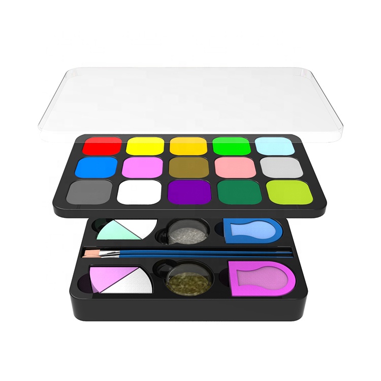 Оптовая продажа, круглая коробка, матовая краска для лица на водной основе, пигмент для легкого снятия макияжа, легкая цветная краска для макияжа на Хэллоуин